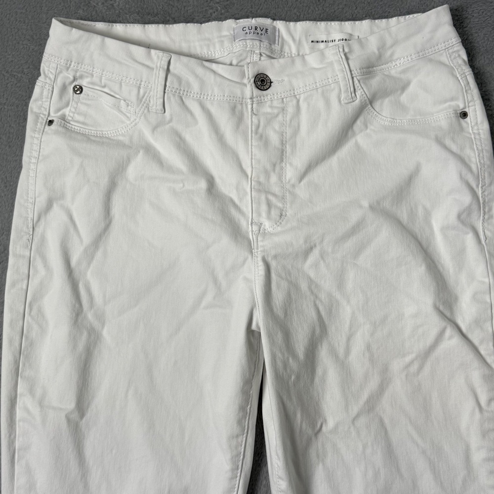 Curve Appeal Jeans Women 12/31 White Minimalist High Rise Skinny Jeggings Casual - Picture 3 of 12
